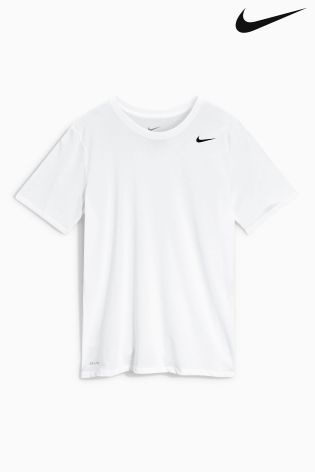 White Nike Dri-FIT Cotton Short Sleeve Top